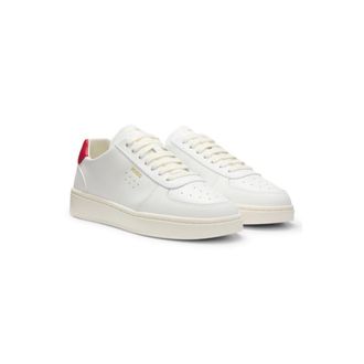 HUGO BOSS Leather sneakers with gold-tone logo