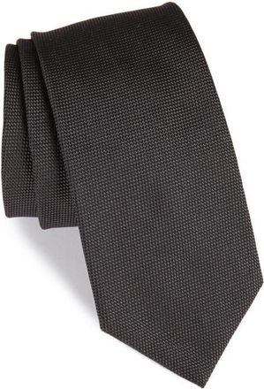BOSS Solid Silk Tie in Open Grey at Nordstrom, Size Regular