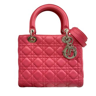 Dior Medium Pink Lambskin Cannage Lady Dior