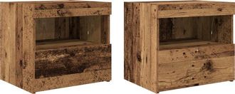 vidaXL Vidaxl - Bedside Cabinet 2 pcs Old wood 50 x 40 x 45 cm Engineered wood