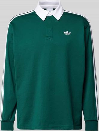 adidas Originals Poloshirt mit kurzer Knopfleiste in Gruen, Gr&ouml;&szlig;e XXL