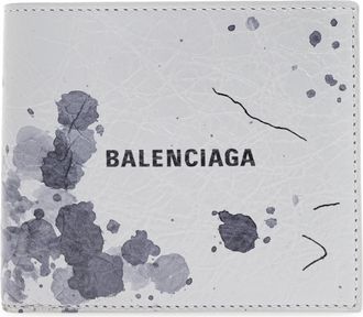 Balenciaga Wallets & Cardholders, male, Gray, Size: ONE SIZE Leather Wallet with Print