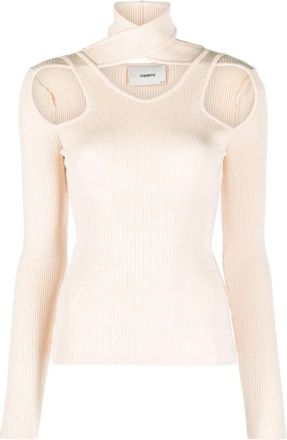 Coperni Beige Gebreide Trui Casual Sweater - Dames - Coltruien - Beige - L - Truien & Vesten