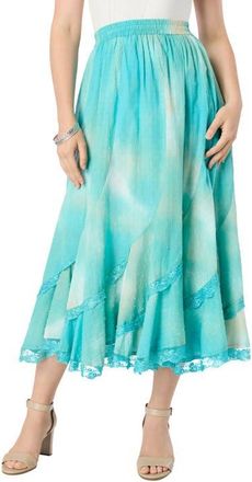 Roaman's Plus Size French Skirt in Ocean Soft Mist at Nordstrom, Size 26