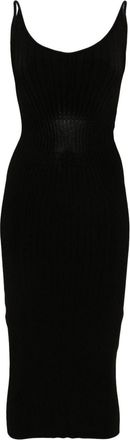 MUGLER sleeveless knitted midi dress - women - Rayon/Nylon/Spandex/Elastane - S - Black