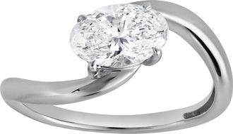 LuvMyJewelry Lilian 1.5 Ct Oval Lab Grown Diamond Engagement Ring in 14K Gold