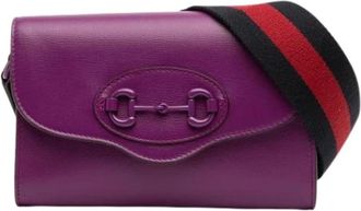 Gucci Pre-owned Crossbody Tas - Dames - Vintage Schoudertas - Paars - ONE Size - Leer - Vintage