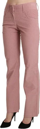 Ermanno Scervino Pink Mid Waist Straight Trouser Cotton Womens Pants