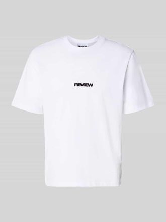 Review T-Shirt mit Logo und Rundhalsausschnitt in Weiss, Gr&ouml;&szlig;e XXL