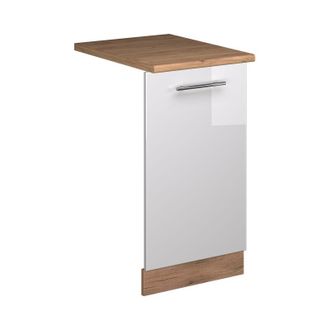 Vicco Panel Frontal Del Lavavajillas Fame-line, Blanco Alto Brillo, 45 Cm, Et Roble Vicco