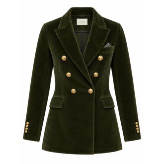 Circolo 1901 Double-breasted blazer - Dames - Jassen - Groen - Maat: XS Katoen