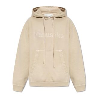 Nanushka Ever hoodie met logo - Dames - Hoodies - Beige - XS - Katoen - Hoodies & sweatvesten