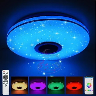 OEM Led Taklampa Dimbar Rgb F&auml;rgskiftande Med Bluetooth-h&ouml;gtalare, Led Lampa For K&ouml;k, Barnrum, Sovrum, Vardagsrum 30cm