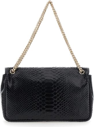Tom Ford Womens Crossbody Bag Black Snake-Effect Calf Leather Shoulder