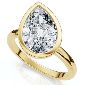 Pompeii3 Certified 2Ct Pear Solitaire Diamond Engagement Ring 14k Gold or Pt Lab Grown