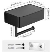 OEM Portarrollos De Papel Higi&eacute;nico, Caja Para Toallitas H&uacute;medas En Negro Mate, Caja De Almacenamiento, Portarrollos De Papel Higi&eacute;nico De Acero Inoxidabl