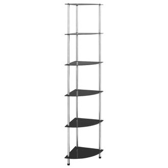 vidaXL Estanter&iacute;a 6 Niveles Vidrio Templado Negro 30x30x160 Cm Vidaxl