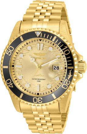 Invicta Pro Diver 30613 Heren Horloge - Quartz Uurwerk - Roestvrij Staal met gouden Wijzerplaat - 43mm