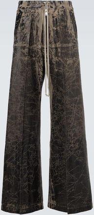Rick Owens DRKSHDW coated cotton wide-leg pants