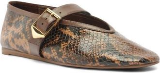Schutz Vicki Buckle Mary Jane Flat in Pecan Brown at Nordstrom, Size 5.5