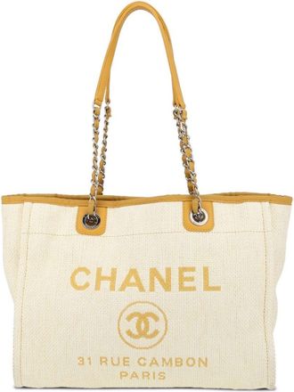 Chanel 2016 Deauville tote bag - women - Canvas/Leather - One Size - Yellow