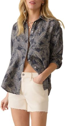 Faherty Palma Linen Shirt in Charcoal Banana Leaf at Nordstrom Rack, Size Xx-Small