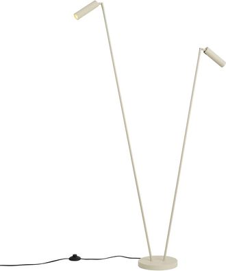 QAZQA Qazqa L&aacute;mpara De Pie Moderna Beige 2 Luces Gu10 35mm - Thomas