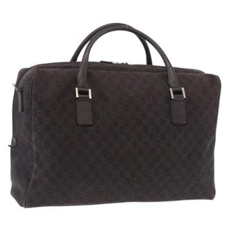 Gucci Vintage, unisex, Bruin, ONE Size, Leer, Pre-owned Boston Bag