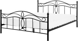Beliani Bed Metal ANTLIA 160 x 200 cm (EU King Size) Black