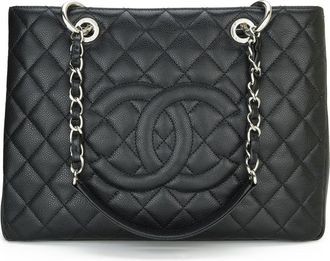 Chanel Black Caviar Leather Grand Shopping Tote