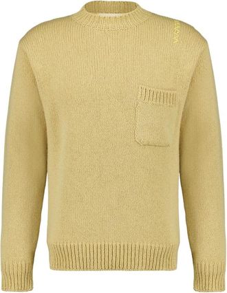 Marni Vanilla Wol Crew Neck Sweater - Heren - Ronde hals truien - Beige - S - Wol - Truien & Vesten