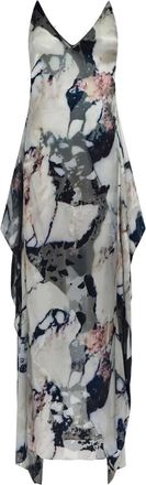 Roberto Cavalli Abito lungo con stampa - Bianco