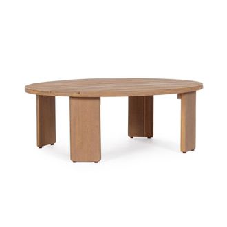 Konte Design Mesita ovalada de madera maciza de acacia