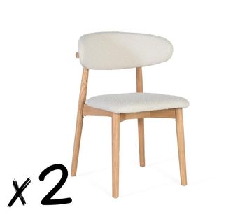 Giner&Colomer Set de 2 sillas fabricadas en madera de caucho