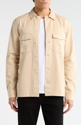 AllSaints Aerial Slim Fit Organic Cotton Shirt Jacket in Sand Taupe at Nordstrom Rack, Size Xx-Large