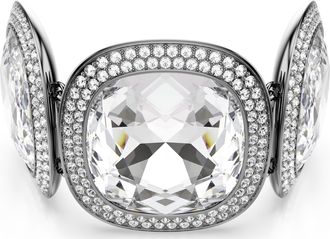 Swarovski Una Angelic Cushion Cut, White, Ruthenium Plated Bracelet