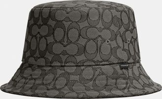 Coach Mens Signature C Jacquard Bucket Hat - Grey - Size X-Small/Small