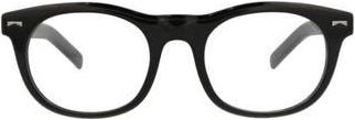 Montblanc 52mm Round Optical Glasses in Black Black Transparent at Nordstrom Rack