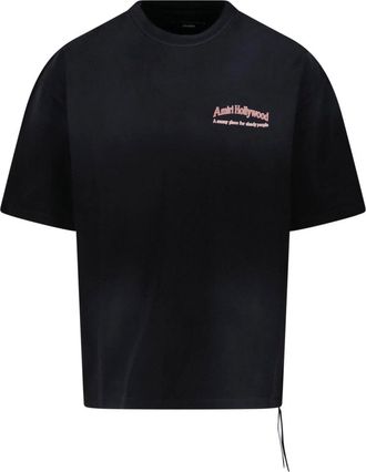 Amiri Black Hollywood Printed Cotton T-Shirt