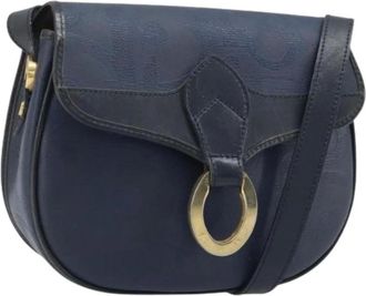 Dior Pre-owned Cross Body Bags, female, Blue, Size: ONE SIZE Pre-owned Vintage Trotter Canvas Shoulder Bag