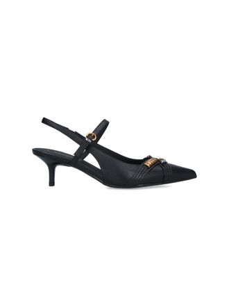 Pinko Black Gloria 18 Leather Slingback Pumps