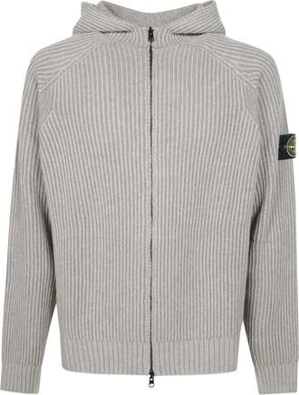 Stone Island Cardigan reversibile con cappuccio e zip - - Knitwear - Uomo - Beige - L