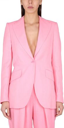 Stella McCartney Pink Solid Notched Lapel Blazer