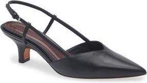Vince Levvy Slingback Pointed Toe Kitten Heel Pump in Black at Nordstrom Rack, Size 8.5