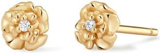 Made by Mary Cubic Zirconia Birthstone Flower Stud Earrings in Gold January at Nordstrom