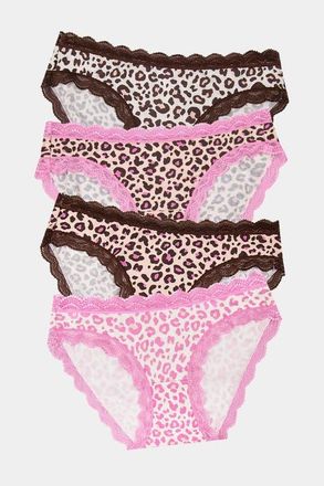 Stripe and Stare Original Knicker Four Pack in Liquorice Leopard at Nordstrom, Size X-Small Uk
