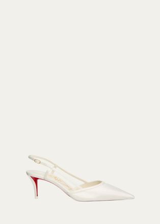 Christian Louboutin 60mm Miss Z Satin Slingback Pumps