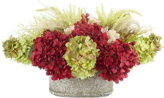 Creative Displays Inc. Handmade Fall Hydrangea & Pampas Grass Arrangement In Glass Vase