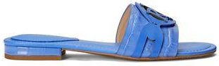 Ralph Lauren ALEGRA CROCODILE-EMBOSSED LEATHER SANDAL
