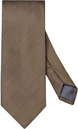 Eton Accessoires, Heren, Groen, ONE Size, Effen Geweven Shantung Zijden Stropdas
